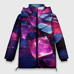 Женская зимняя куртка Фиолетовые прозрачные кубики