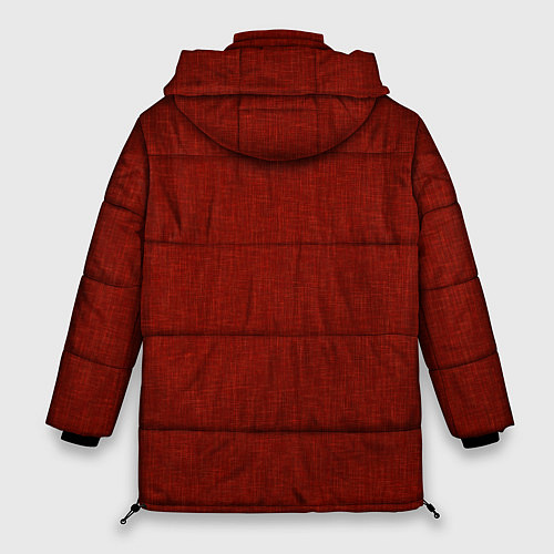 Женская зимняя куртка Однотонный тёмно-красный текстура / 3D-Черный – фото 2