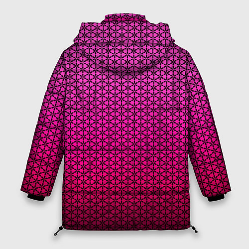 Женская зимняя куртка Градиент розовый с рисунком / 3D-Черный – фото 2