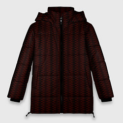 Женская зимняя куртка Тёмно-красный тёмный полосатый