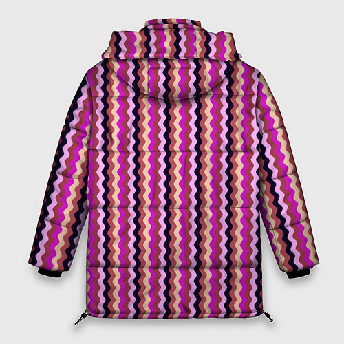 Женская зимняя куртка Тёмный розовы волнистый / 3D-Черный – фото 2
