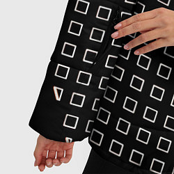 Куртка зимняя женская Чёрный абстрактный с квадратами, цвет: 3D-черный — фото 2