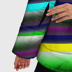 Куртка зимняя женская Размытые абстрактные полосы, цвет: 3D-черный — фото 2