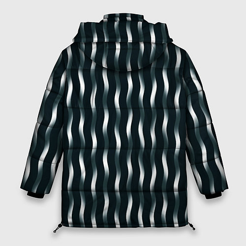 Женская зимняя куртка Переливающиеся волны тёмно-зелёный / 3D-Черный – фото 2