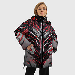 Куртка зимняя женская Киберпанк доспех красный, цвет: 3D-черный — фото 2
