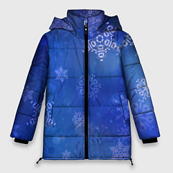 Куртка зимняя женская Декоративные снежинки на фиолетовом, цвет: 3D-светло-серый