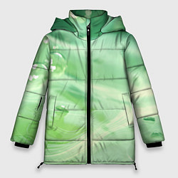 Куртка зимняя женская Зеленая вода с пузырями, цвет: 3D-красный