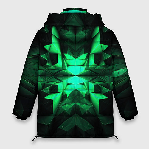 Женская зимняя куртка Абстрактное погружение в зелень / 3D-Черный – фото 2