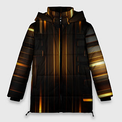 Куртка зимняя женская Неоновый узор черное золото стене, цвет: 3D-светло-серый