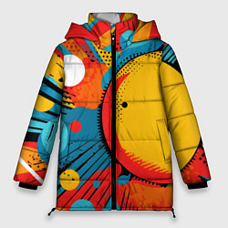 Женская зимняя куртка Поп-арт абстракция