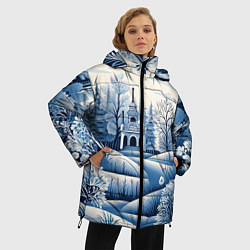 Куртка зимняя женская Пушистые завитки, цвет: 3D-красный — фото 2