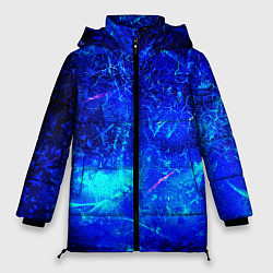 Женская зимняя куртка Синий лёд и снежинки