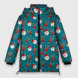 Женская зимняя куртка Дед Мороз и олени
