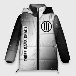 Куртка зимняя женская Three Days Grace glitch на светлом фоне вертикальн, цвет: 3D-черный