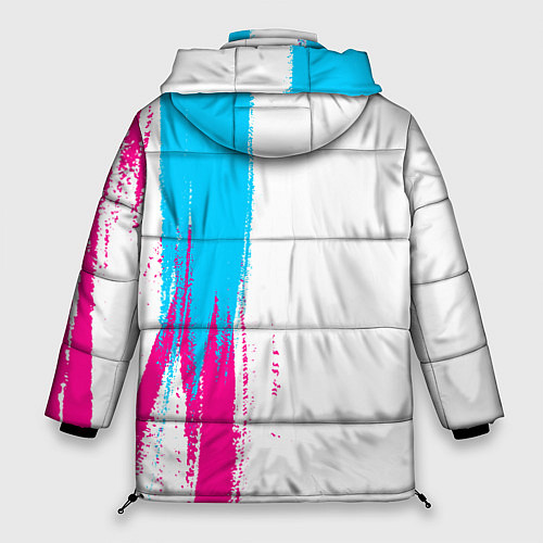 Женская зимняя куртка Asking Alexandria neon gradient style по-вертикали / 3D-Черный – фото 2