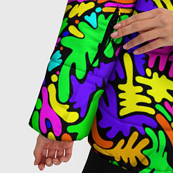 Куртка зимняя женская Яркие цветные каракули, цвет: 3D-светло-серый — фото 2