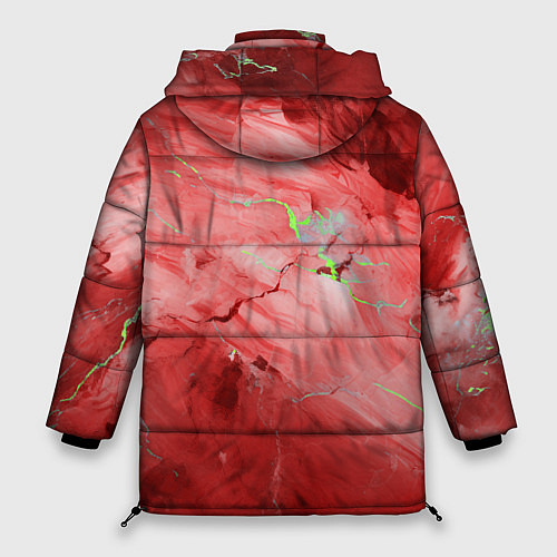 Женская зимняя куртка Красный мрамор / 3D-Черный – фото 2