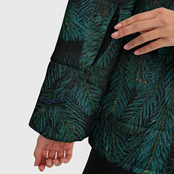 Куртка зимняя женская Ёлка и гирлянды, цвет: 3D-светло-серый — фото 2