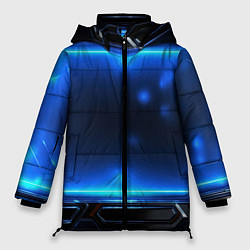 Женская зимняя куртка Синий неоновый экран