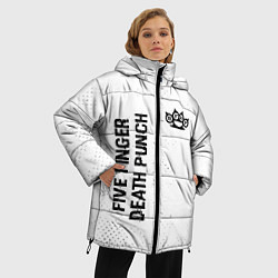 Куртка зимняя женская Five Finger Death Punch glitch на светлом фоне вер, цвет: 3D-черный — фото 2