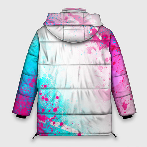 Женская зимняя куртка Green Day neon gradient style вертикально / 3D-Черный – фото 2