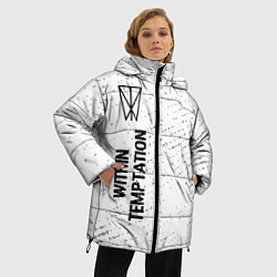 Куртка зимняя женская Within Temptation glitch на светлом фоне по-вертик, цвет: 3D-черный — фото 2