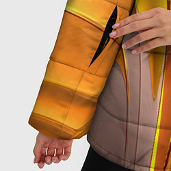 Куртка зимняя женская Вытянутые желтые полосы, цвет: 3D-черный — фото 2