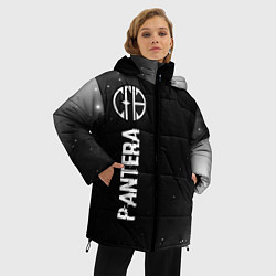 Куртка зимняя женская Pantera glitch на темном фоне по-вертикали, цвет: 3D-черный — фото 2