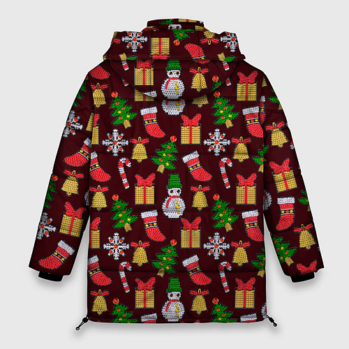 Женская зимняя куртка Christmas sparkles / 3D-Черный – фото 2