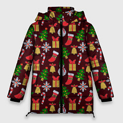 Куртка зимняя женская Christmas sparkles, цвет: 3D-светло-серый