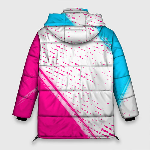 Женская зимняя куртка Thirty Seconds to Mars neon gradient style вертика / 3D-Черный – фото 2