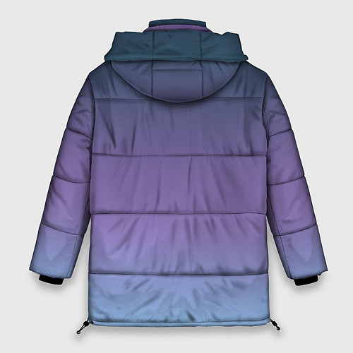 Женская зимняя куртка Градиент синий фиолетовый голубой / 3D-Черный – фото 2