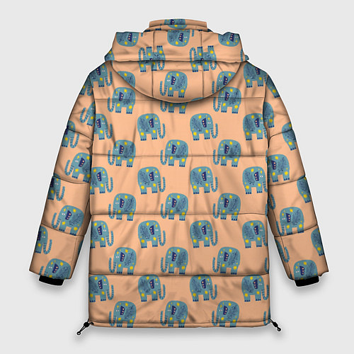 Женская зимняя куртка Слоники в звездах / 3D-Светло-серый – фото 2