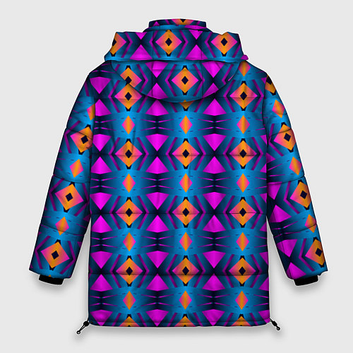 Женская зимняя куртка Неоновый объёмный узор / 3D-Красный – фото 2