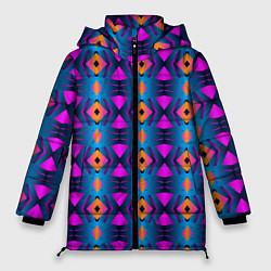 Куртка зимняя женская Неоновый объёмный узор, цвет: 3D-красный
