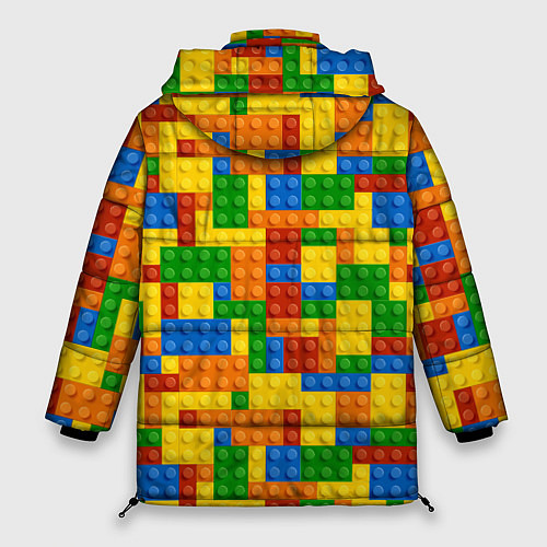 Женская зимняя куртка Лего - разноцветная стена / 3D-Черный – фото 2