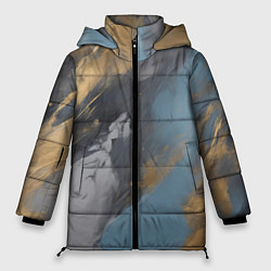 Куртка зимняя женская Мазки краски - нейросеть, цвет: 3D-черный
