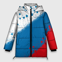 Куртка зимняя женская Российский триколор, цвет: 3D-черный