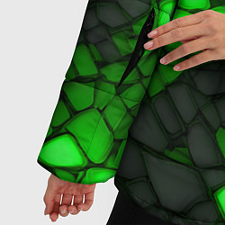 Куртка зимняя женская Зелёный трескающийся камень, цвет: 3D-светло-серый — фото 2