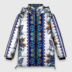 Женская зимняя куртка Цветочный этнический орнамент