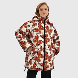 Куртка зимняя женская Бабочки хамелеоны, цвет: 3D-красный — фото 2