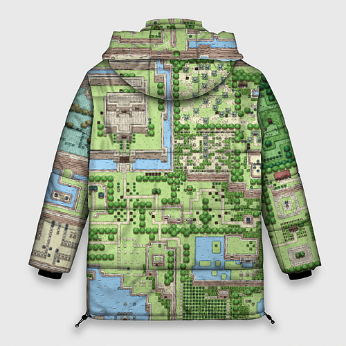 Женская зимняя куртка Zelda: карта / 3D-Черный – фото 2