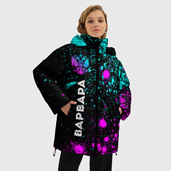 Куртка зимняя женская Варвара и неоновый герб России по-вертикали, цвет: 3D-черный — фото 2