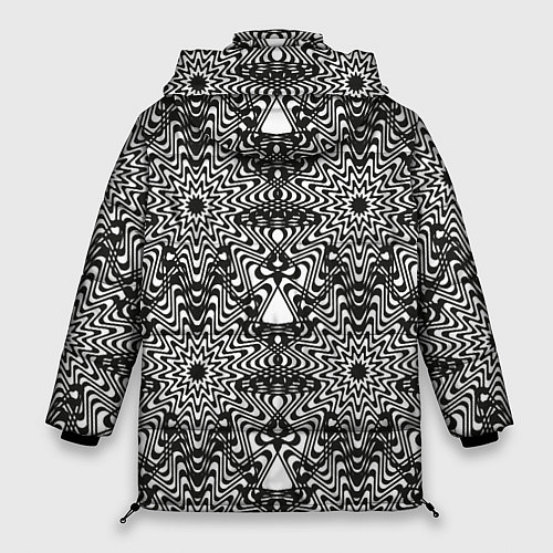 Женская зимняя куртка Черные линии / 3D-Черный – фото 2