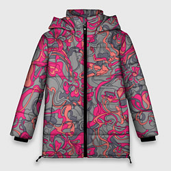 Куртка зимняя женская Розовый серый сон, цвет: 3D-черный