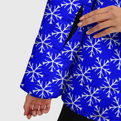 Куртка зимняя женская Паттерн снежинки синий, цвет: 3D-светло-серый — фото 2