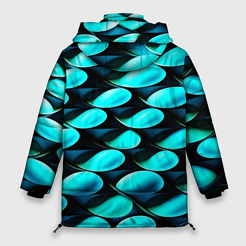 Женская зимняя куртка Голубые чешуйки / 3D-Красный – фото 2