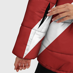 Куртка зимняя женская Дизайн с полосами шестидесятых, цвет: 3D-красный — фото 2