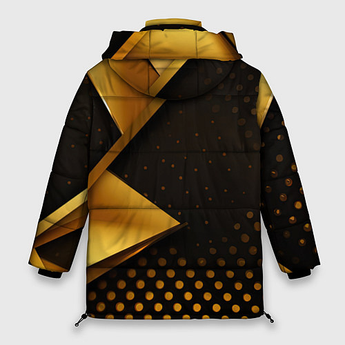 Женская зимняя куртка Золотистая текстура абстракт / 3D-Красный – фото 2