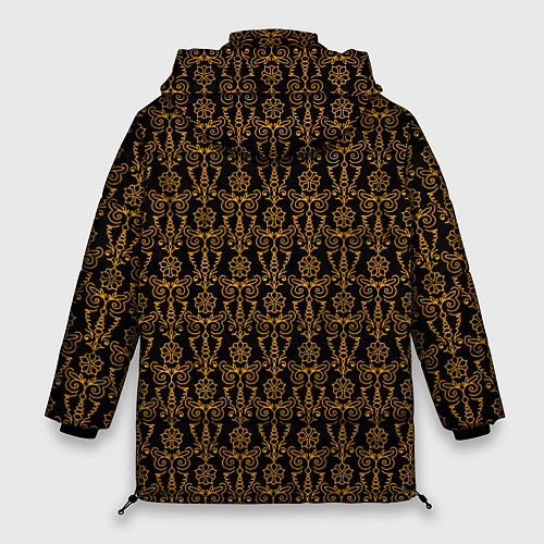 Женская зимняя куртка Чёрно-золотой узоры / 3D-Черный – фото 2